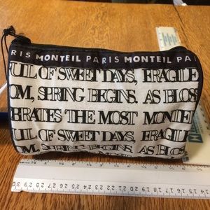 🗞 Zippered Black/White Fabric Cosmetic Bag